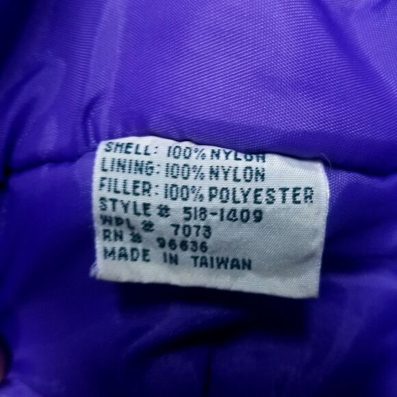 Vintage St. Johns Bay Men's L Ski Coat Jacket Black/Purple 80s 90 100% Nilon - Picture 5 of 12